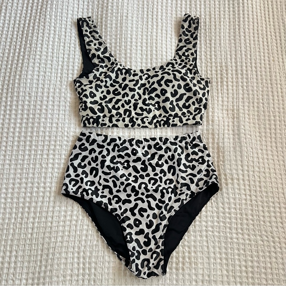 Leopard Print Two-Piece Swimsuit